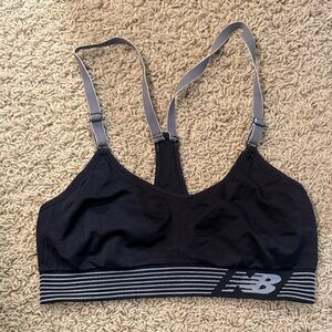 New Balance Black and Gray Sports Bra